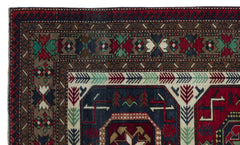 Kavala Burgundy Classic Wool Handmade Area Rug 4'6" x 7'7"