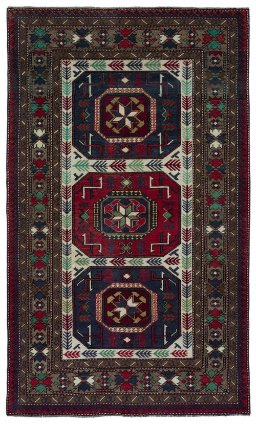 Kavala Burgundy Classic Wool Handmade Area Rug 4'6" x 7'7"