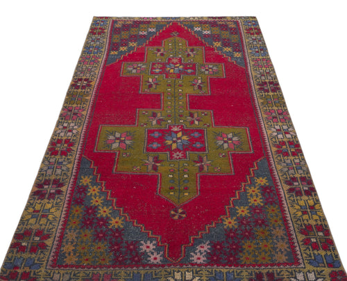 Kavala Red Classic Wool Handmade Area Rug 4'1" x 7'10"