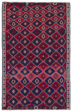 Kavala Red Classic Wool Handmade Area Rug 4'3" x 6'11"