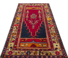 Kavala Red Classic Wool Handmade Area Rug 3'11" x 7'8"