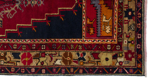 Kavala Red Classic Wool Handmade Area Rug 3'11" x 7'8"