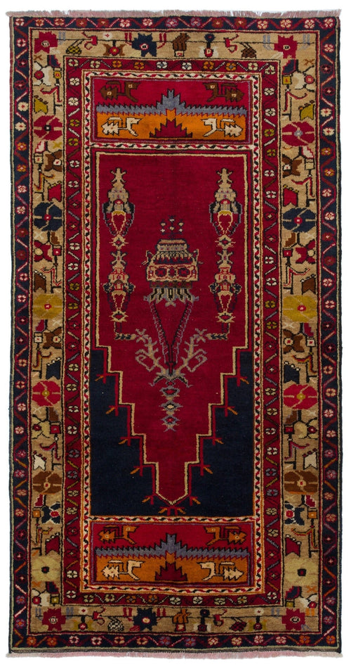 Kavala Red Classic Wool Handmade Area Rug 3'11" x 7'8"