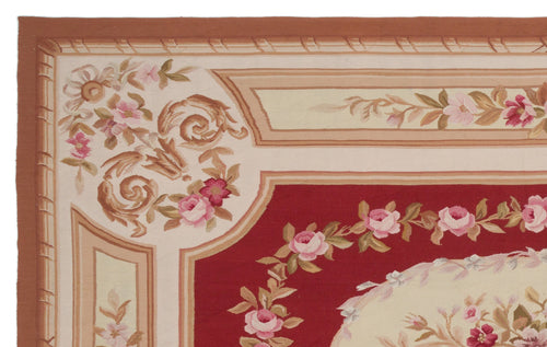 Kavala Red Classic Wool Handmade Area Rug 5'0" x 8'1"