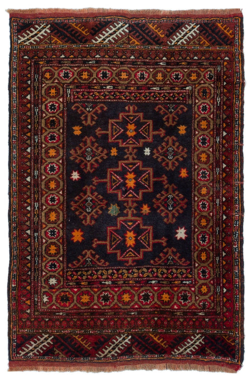 Kavala Red Classic Wool Handmade Area Rug 2'9" x 4'2"