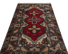 Kavala Red Classic Wool Handmade Area Rug 3'11" x 6'7"