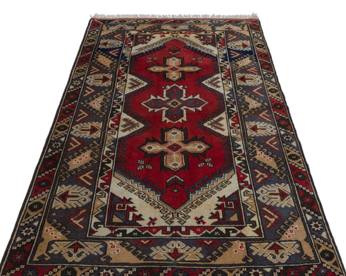 Kavala Red Classic Wool Handmade Area Rug 3'11" x 6'7"