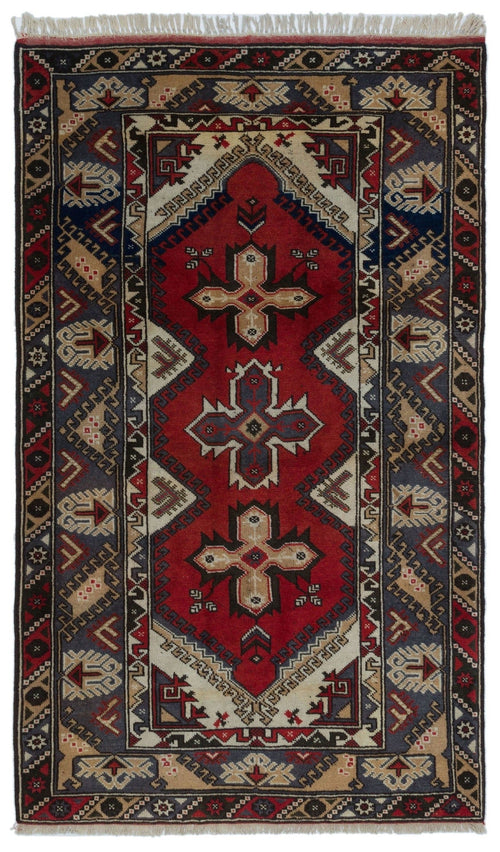 Kavala Red Classic Wool Handmade Area Rug 3'11" x 6'7"