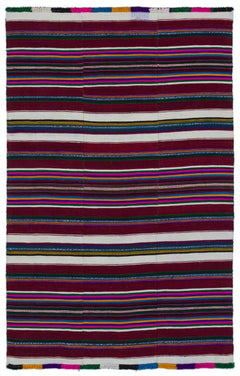 Kavala Purple Classic Wool Handmade Area Rug 4'1" x 6'5"