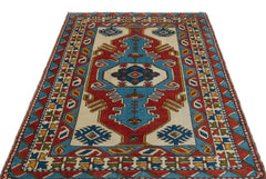 Kavala Red Classic Wool Handmade Area Rug 4'2" x 5'9"