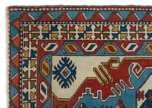 Kavala Red Classic Wool Handmade Area Rug 4'2" x 5'9"