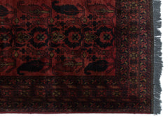 Kavala Red Classic Wool Handmade Area Rug 4'11" x 6'7"