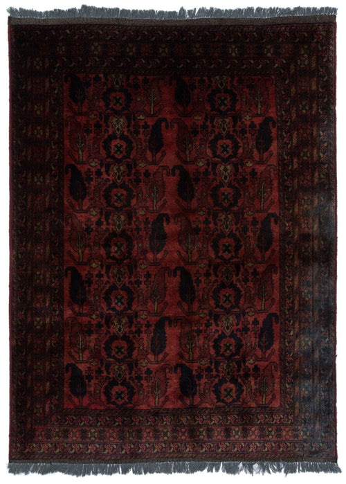 Kavala Red Classic Wool Handmade Area Rug 4'11" x 6'7"