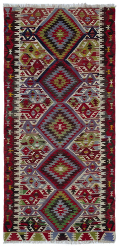 Kavala Red Classic Wool Handmade Area Rug 4'11" x 10'2"