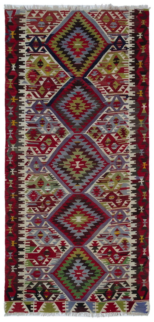 Kavala Red Classic Wool Handmade Area Rug 4'11" x 10'2"