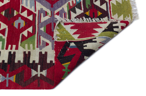 Kavala Red Classic Wool Handmade Area Rug 4'11" x 10'2"