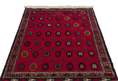 Kavala Red Classic Wool Handmade Area Rug 4'0" x 5'3"