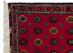 Kavala Red Classic Wool Handmade Area Rug 4'0" x 5'3"