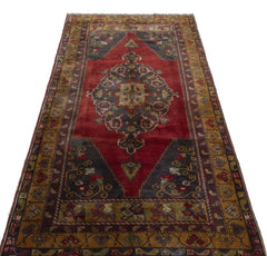 Kavala Red Classic Wool Handmade Area Rug 3'5" x 7'9"