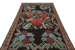 Kavala Brown Classic Wool Handmade Area Rug 5'3" x 8'10"
