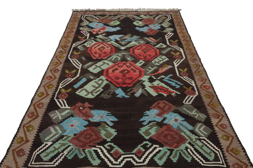 Kavala Brown Classic Wool Handmade Area Rug 5'3" x 8'10"
