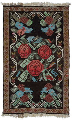 Kavala Brown Classic Wool Handmade Area Rug 5'3" x 8'10"
