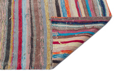 Girit Beige Striped Wool Handmade Area Rug 5'9" x 9'4"