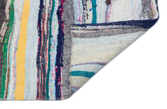 Girit Beige Striped Wool Handmade Area Rug 4'9" x 8'4"