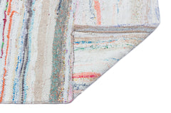 Girit Beige Striped Wool Handmade Area Rug 3'4" x 9'9"