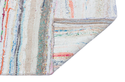 Girit Beige Striped Wool Handmade Area Rug 3'4" x 9'9"