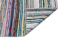 Girit 31685 Beige Striped Wool Handmade Area Rug 5'3" x 8'6"