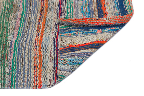 Girit 31715 Beige Striped Wool Handmade Area Rug 4'6" x 8'4"