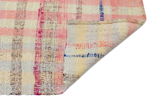 Girit Beige Striped Wool Handmade Area Rug 3'4" x 10'0"