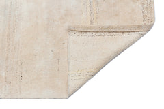 Girit Beige Striped Wool Handmade Area Rug 4'3" x 8'2"