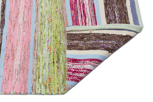 Girit 31737 Beige Striped Wool Handmade Area Rug 5'8" x 9'9"