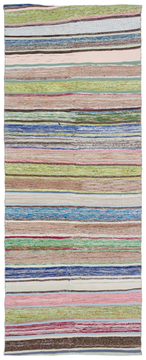 Girit 31737 Beige Striped Wool Handmade Area Rug 5'8" x 9'9"