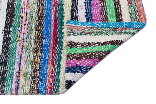 Girit Beige Striped Wool Handmade Area Rug 6'0" x 9'5"