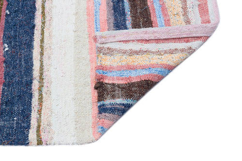 Girit Beige Striped Wool Handmade Area Rug 6'1" x 9'4"