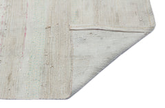 Girit Beige Striped Wool Handmade Area Rug 5'0" x 8'1"