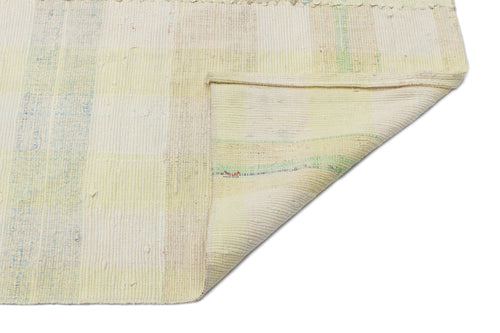 Girit Beige Striped Wool Handmade Area Rug 5'6" x 9'9"