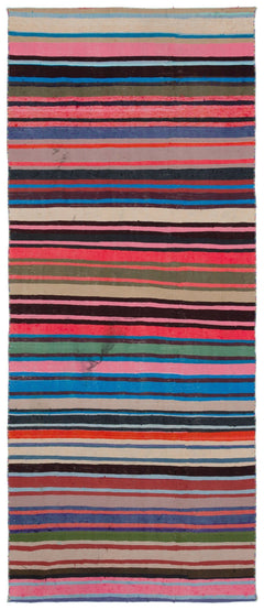 Girit 31774 Multy Striped Wool Handmade Area Rug 4'1" x 9'10"