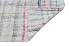 Girit Beige Striped Wool Handmade Area Rug 5'1" x 8'10"