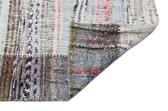 Girit Beige Striped Wool Handmade Area Rug 3'7" x 11'5"