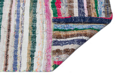 Girit Beige Striped Wool Handmade Area Rug 4'4" x 11'9"