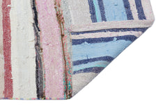 Girit Beige Striped Wool Handmade Area Rug 2'9" x 8'4"