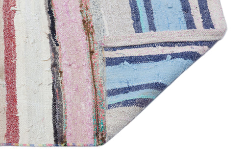 Girit Beige Striped Wool Handmade Area Rug 2'9" x 8'4"