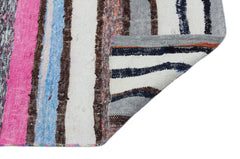 Girit Beige Striped Wool Handmade Area Rug 1'10" x 11'2"