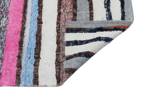 Girit Beige Striped Wool Handmade Area Rug 1'10" x 11'2"