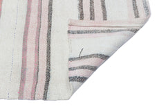 Girit Beige Striped Wool Handmade Area Rug 2'2" x 9'10"