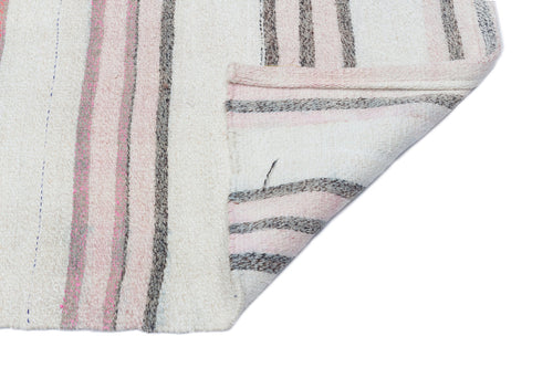 Girit Beige Striped Wool Handmade Area Rug 2'2" x 9'10"